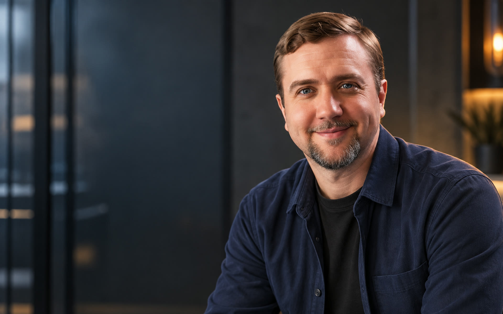Jeff Barnette in a modern technology studio